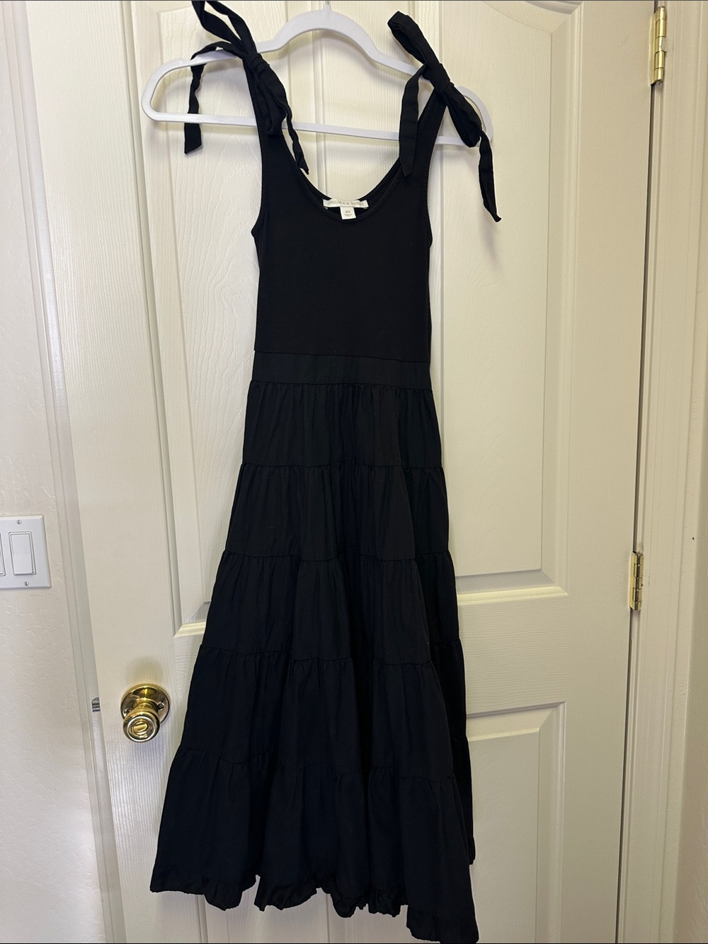 Chelsea & Violet Black Tie-Shoulder Maxi Dress